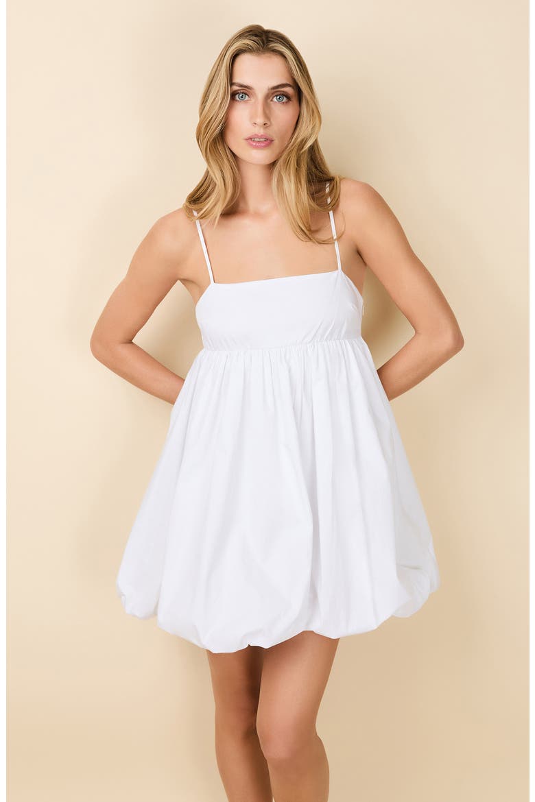 Bubble Hem Cotton Minidress, Alternate, color, OPTIC WHITE