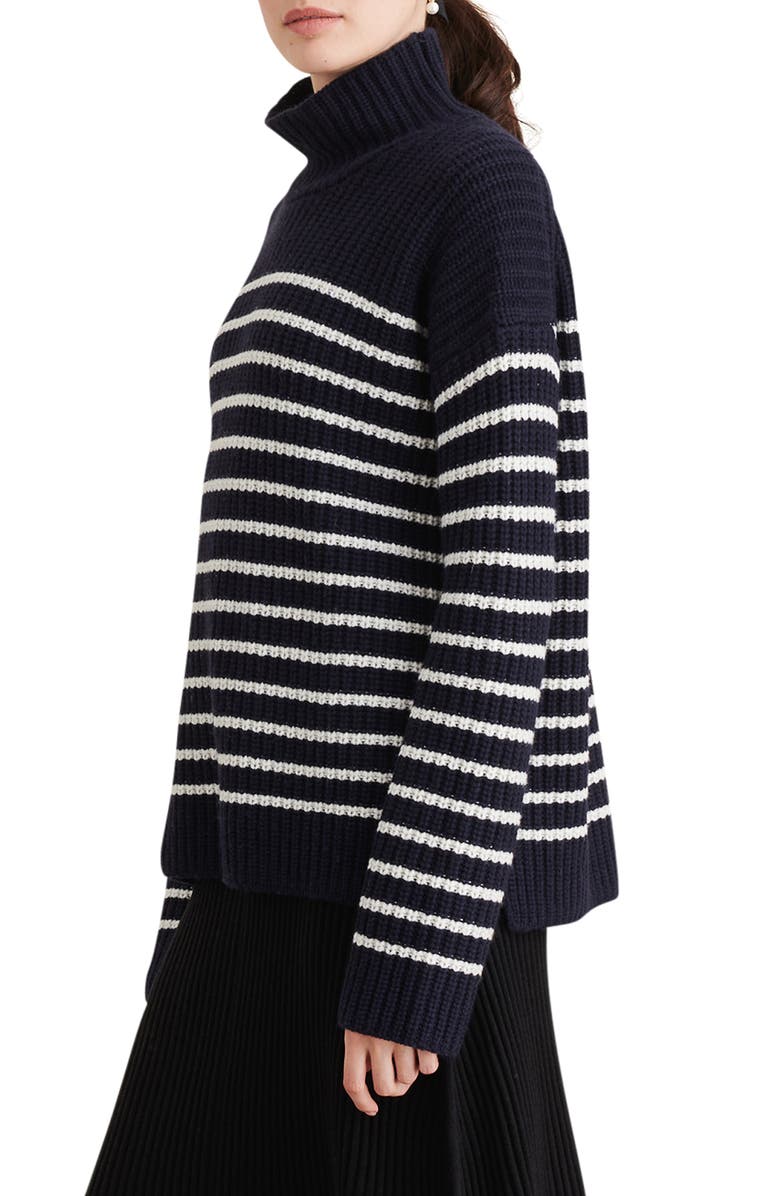 Alex Mill Seattle Stripe Mock Neck Merino Wool & Cashmere Sweater, Alternate, color,