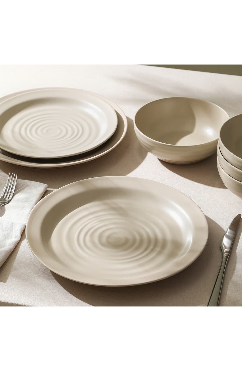 Stone Lain Orbit Stoneware 4-Piece Salad Plate Set, Main, color, Beige