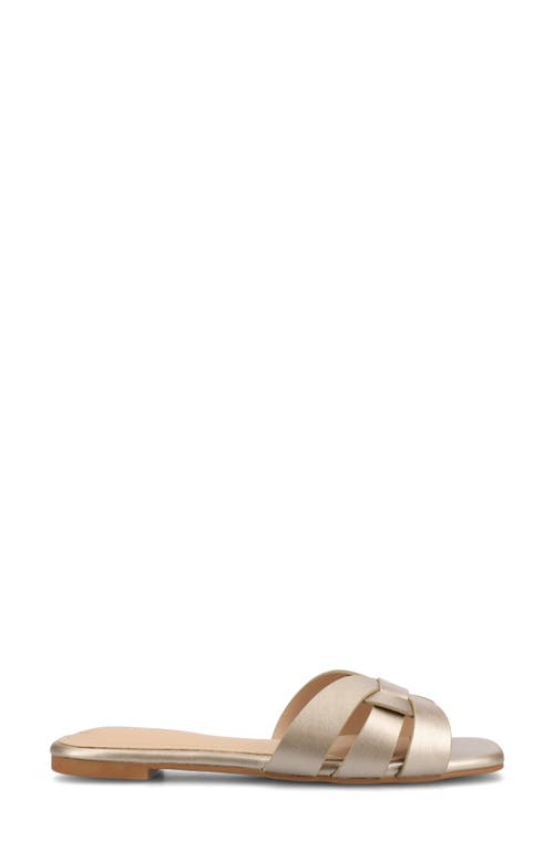 Journee Collection Journee Womens Arrina Wide Width Flat Sandals In Champagne