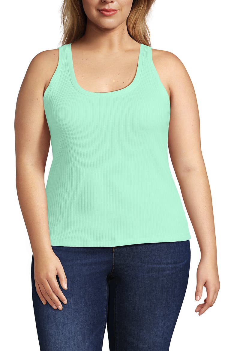 Pointelle Rib UNeck Tank, Main, color, Frosted Mint