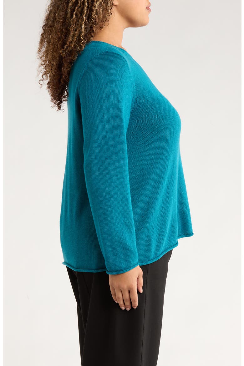 Bateau Neck Cotton Blend Sweater, Alternate, color, DRAGONFLY