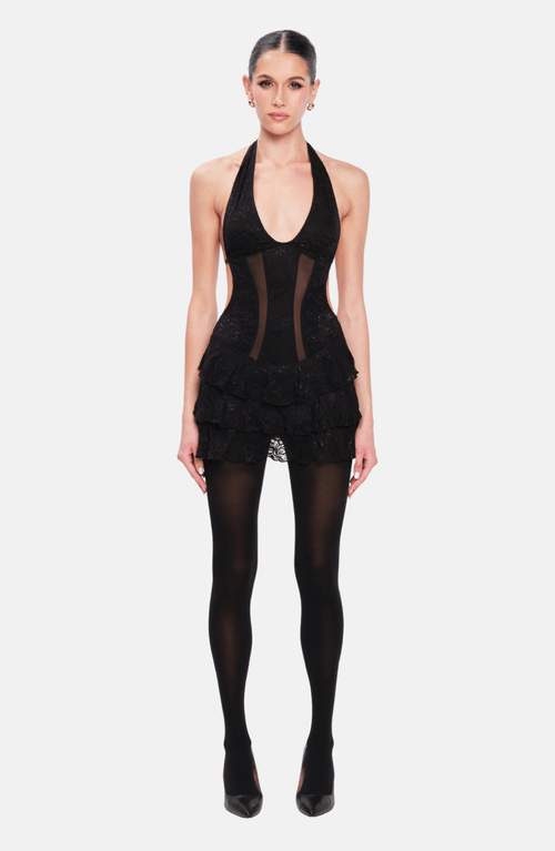 Ow Collection Eleanor Mini Dress In Black