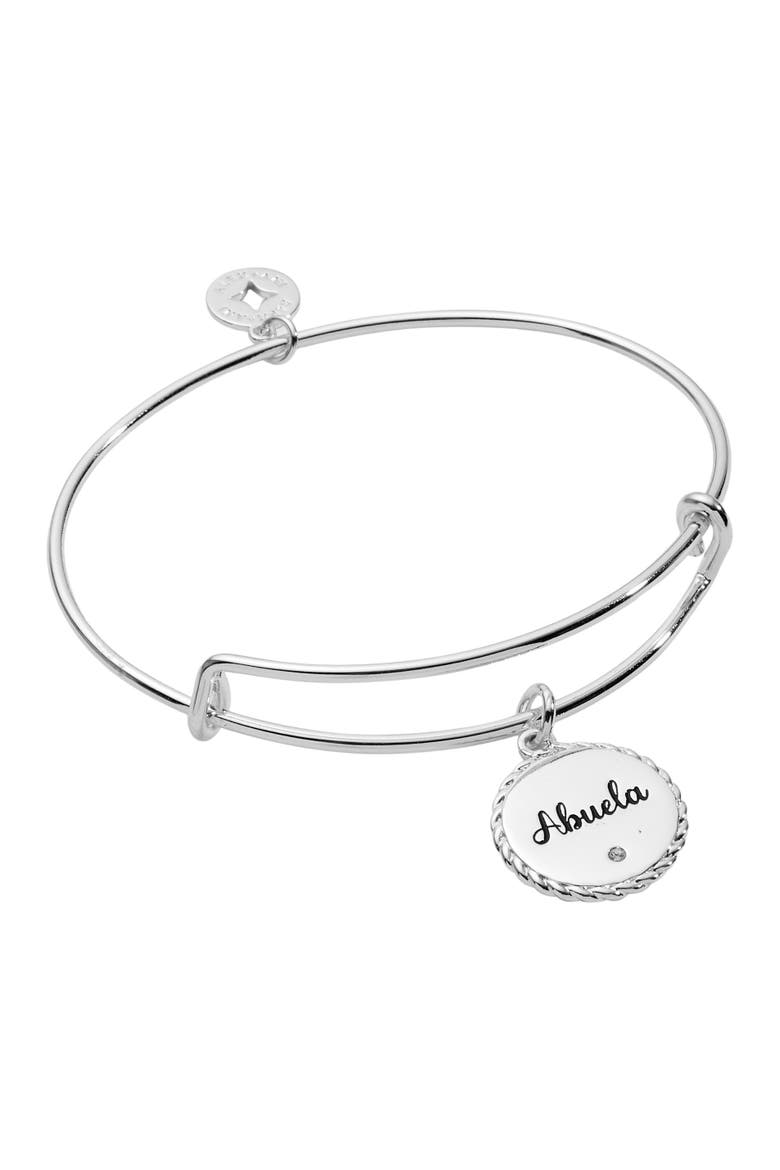 Abuela Charm Bangle Bracelet, Main, color, Silver