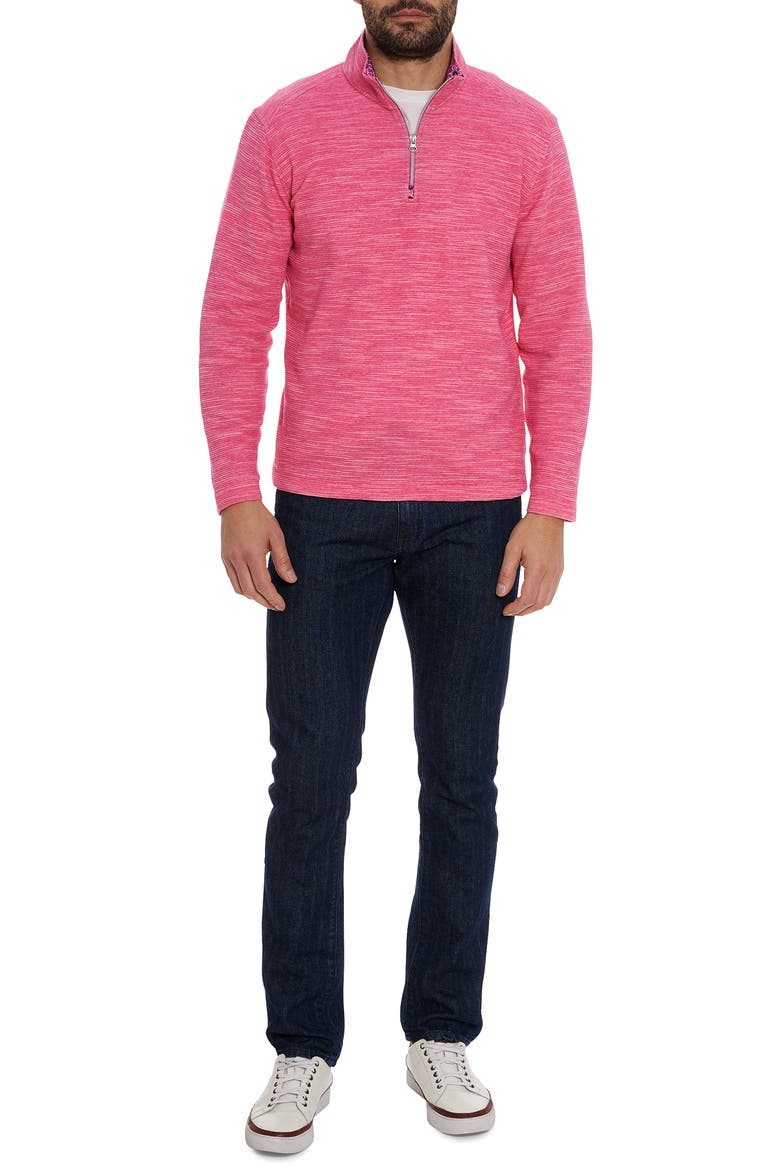 Ledson Space Dye Quarter Zip Top, Alternate, color, MAGENTA