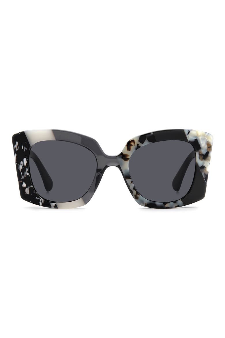 52mm Square Sunglasses, Main, color, BLACK MULTICOLOR/ GREY