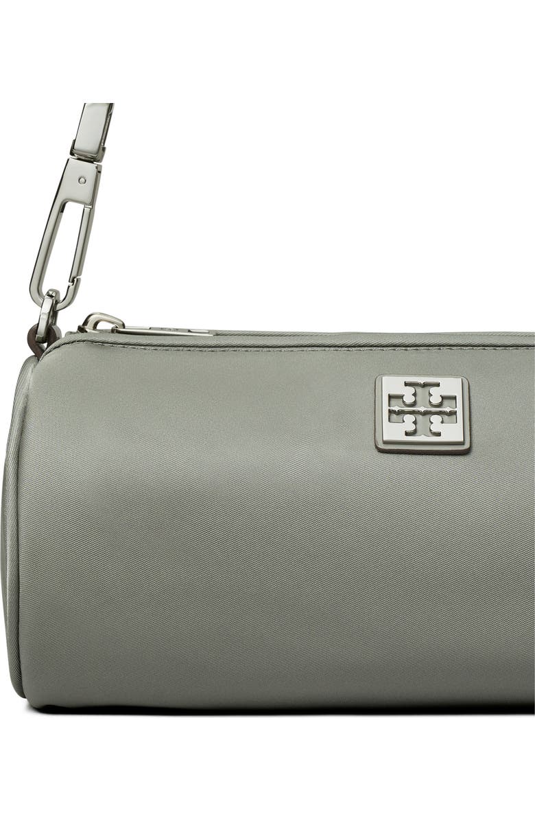 Tory Burch Virginia Nylon Cylinder Shoulder Bag, Alternate, color, Shale Rock