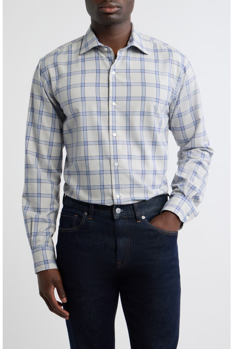 Preston Performance Flannel Button-Up Shirt, Main, color, BRITISH GREY
