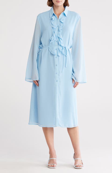 Yasmine Ruffle Shirtdress