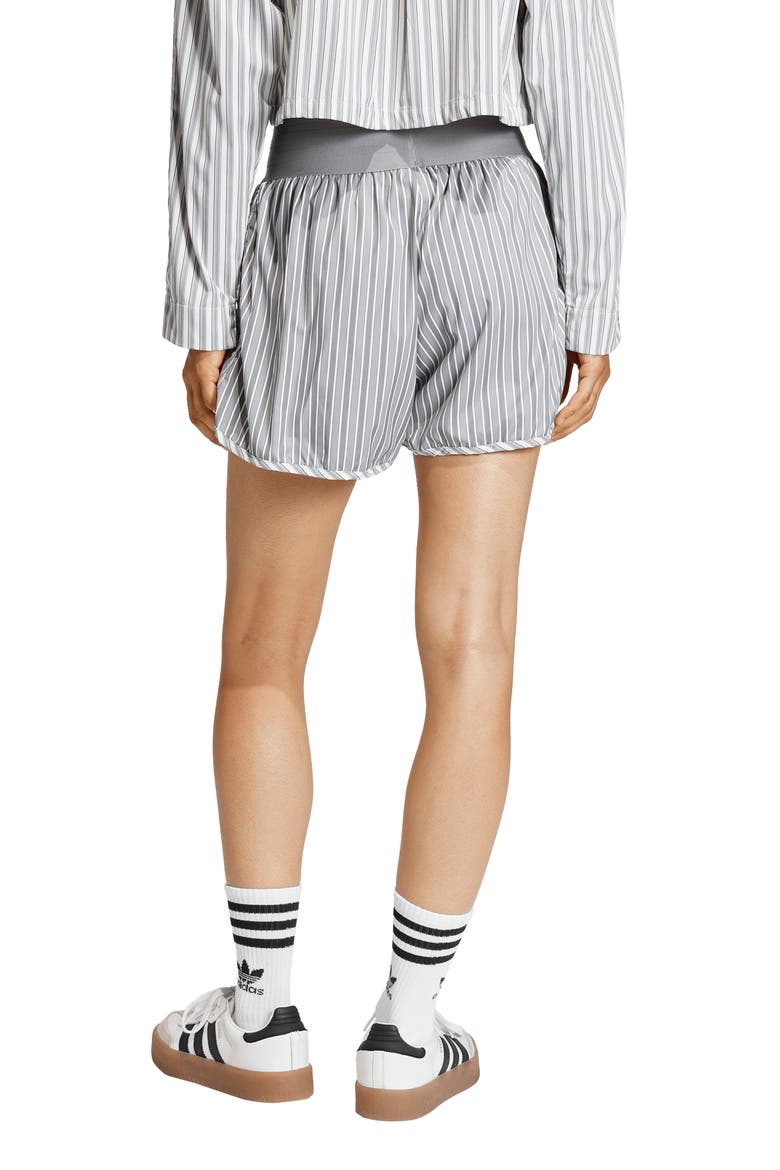 Stripe High Rise Poplin Short, Alternate, color, GREY THREE/ UTILITY BLACK