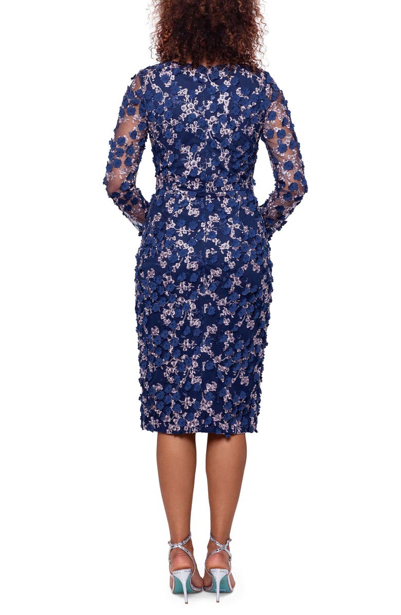 Xscape Evenings Xscape Long Sleeve Floral Sheath Dress, Alternate, color, 