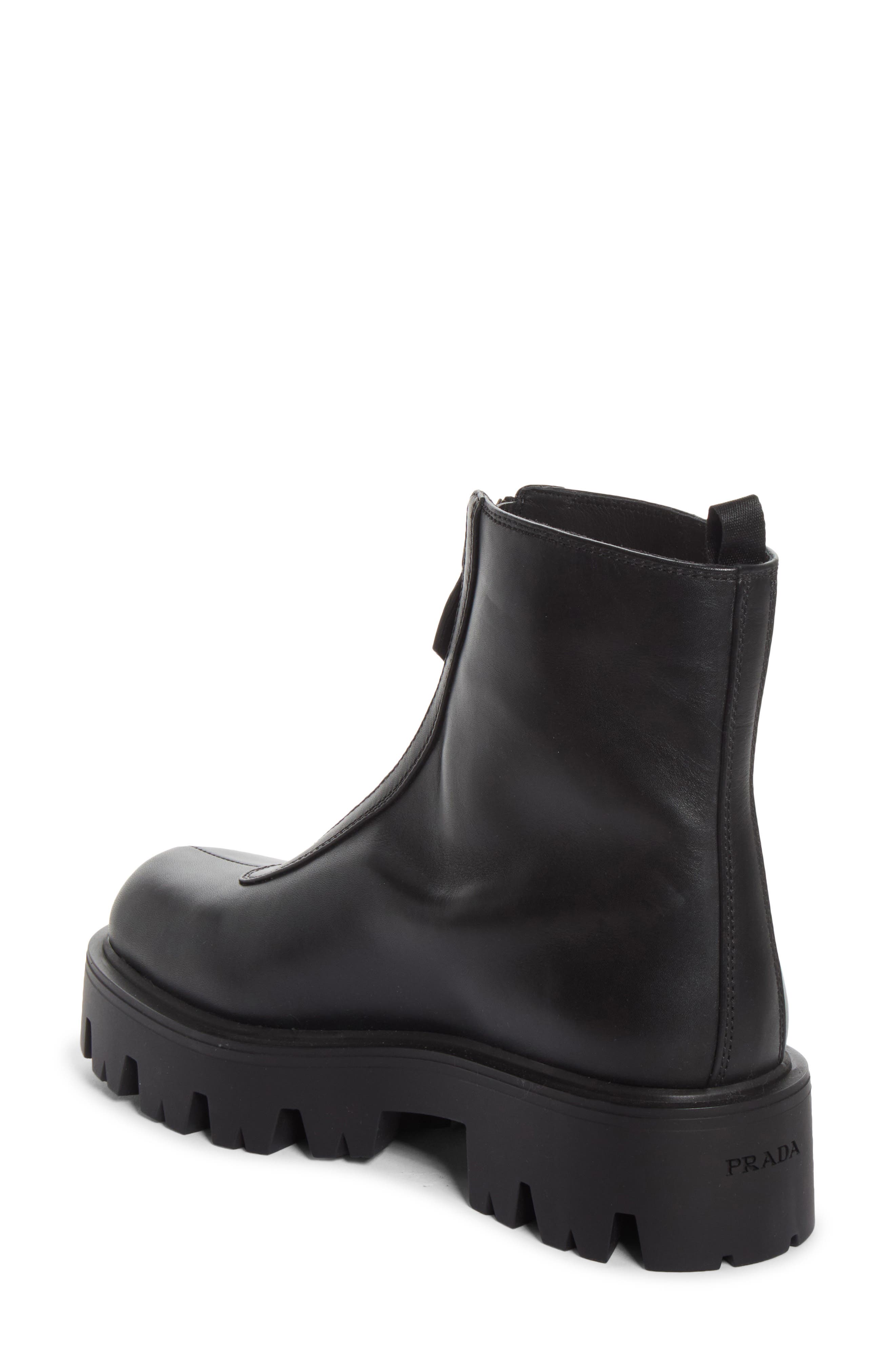 Lug Sole Zip Bootie, Alternate, color, NERO
