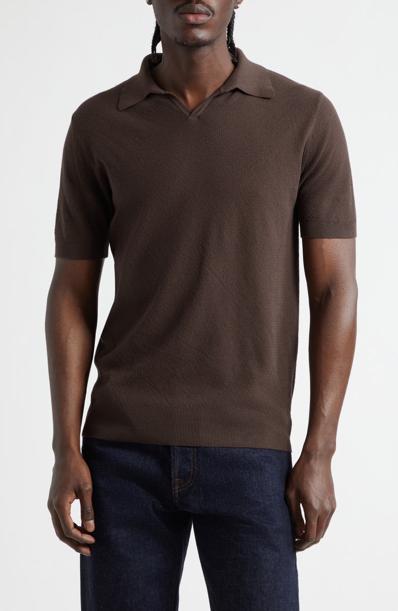 Boglioli Garment Dye Cotton Polo, Main, color, Brown