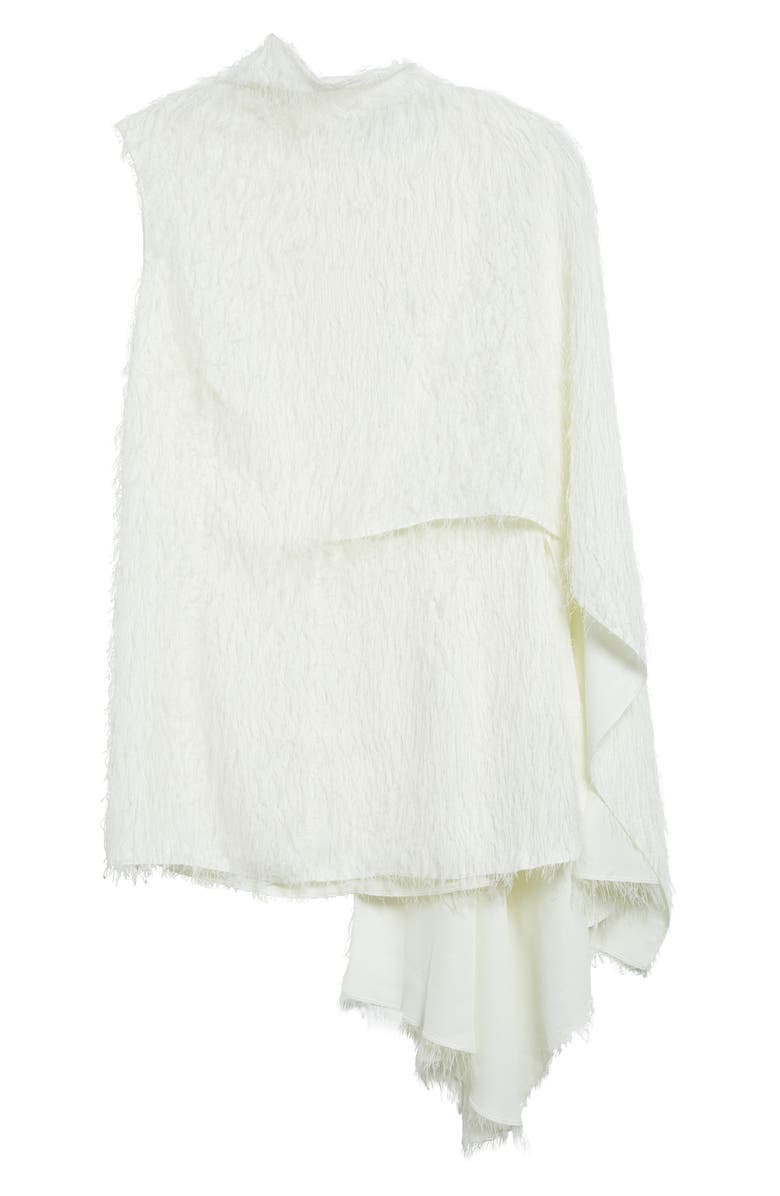 Oscar de la Renta Draped One Shoulder Fil Coupé Top, Alternate, color, 