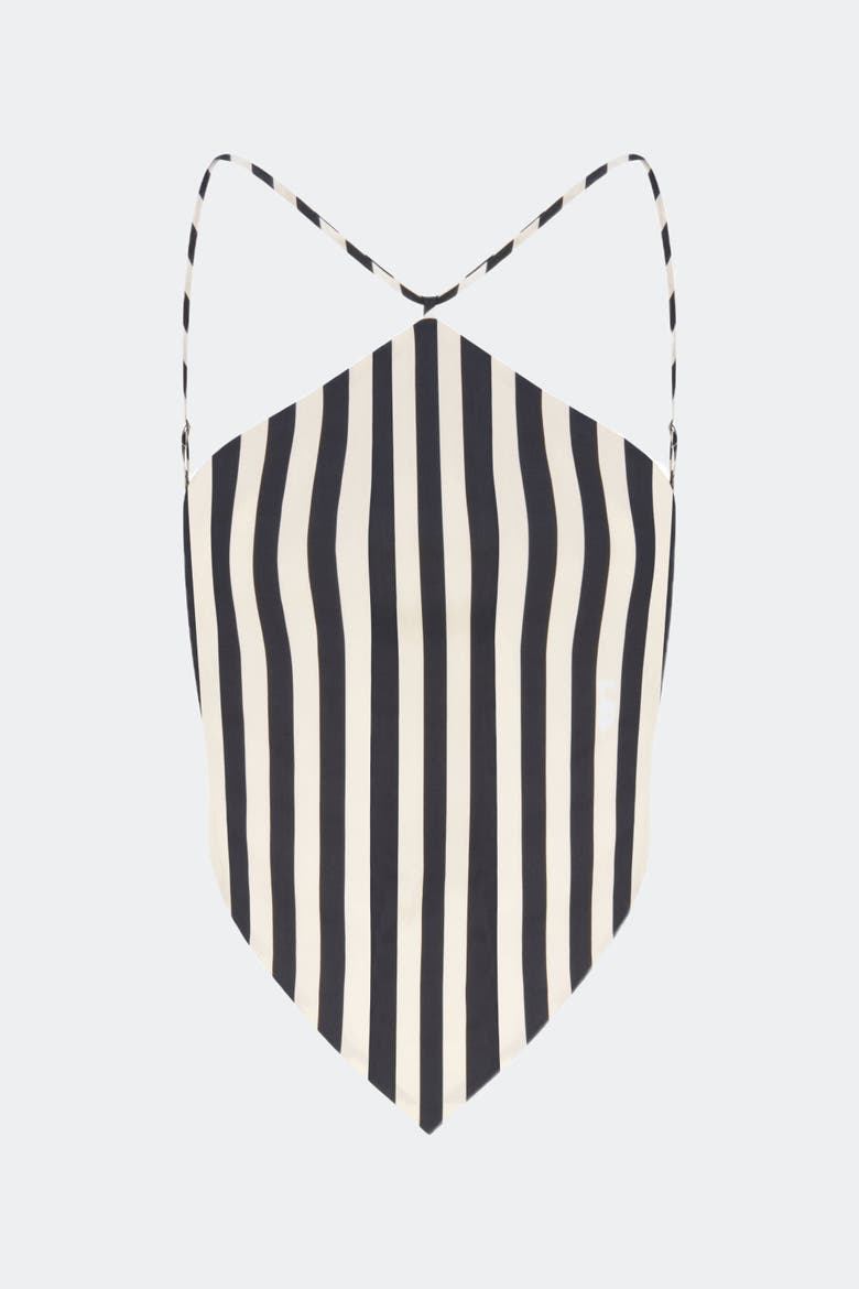 Kit Poplin Tie Top, Main, color, BLACK/WHITE STRIPE