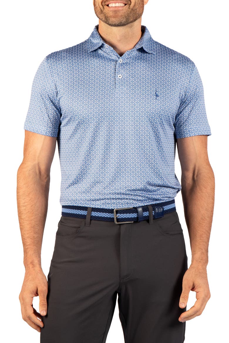 Diamond Geo Performance Polo, Alternate, color, SAPPHIRE BLUE