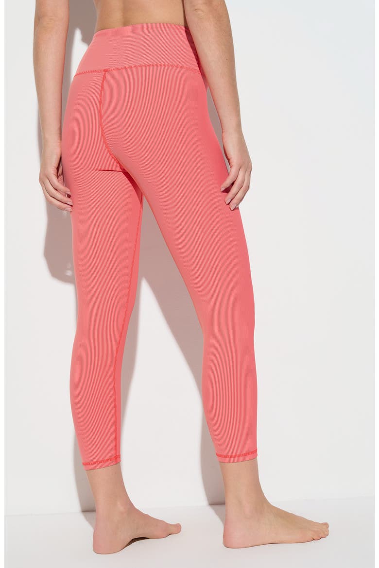 Auralight Rib Crop Leggings, Alternate, color, SUNSET RED