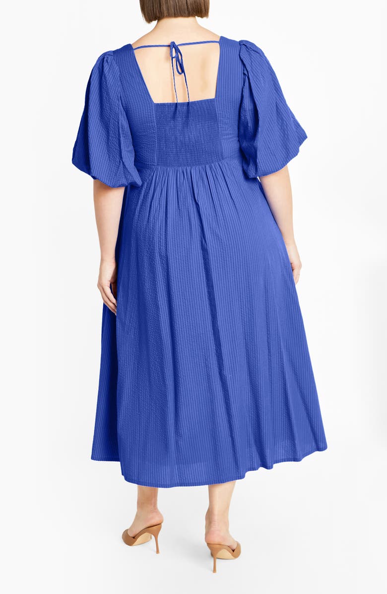 City Chic Hermione Puff Sleeve Empire Waist Maxi Dress, Alternate, color, Sky Blue