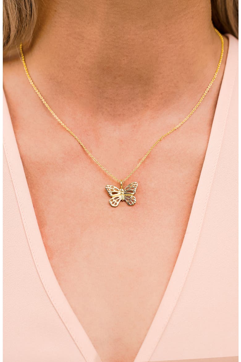 Taylor Butterfly Pendant Necklace, Alternate, color, GOLD