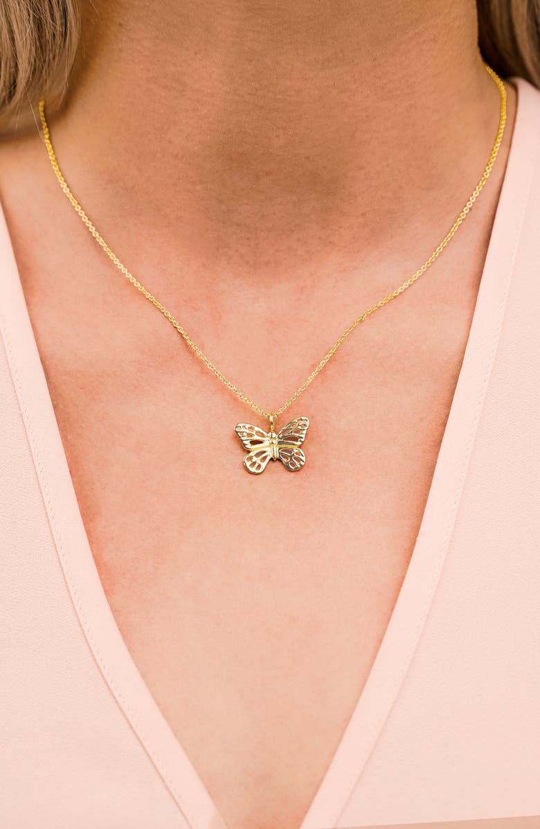 Kiara by Ki-Ele Taylor Butterfly Pendant Necklace, Alternate, color, Gold