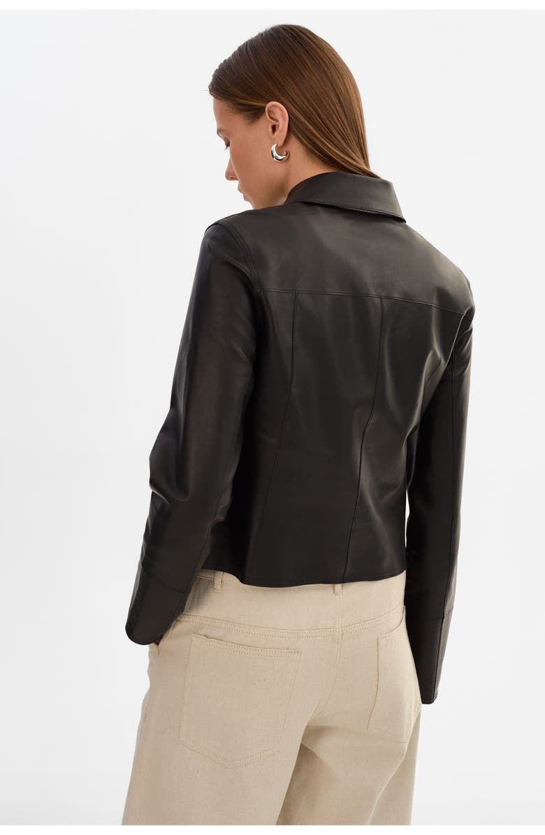 LAMARQUE Clarie | Reversible Leather Jacket, Alternate, color, Black/Silver