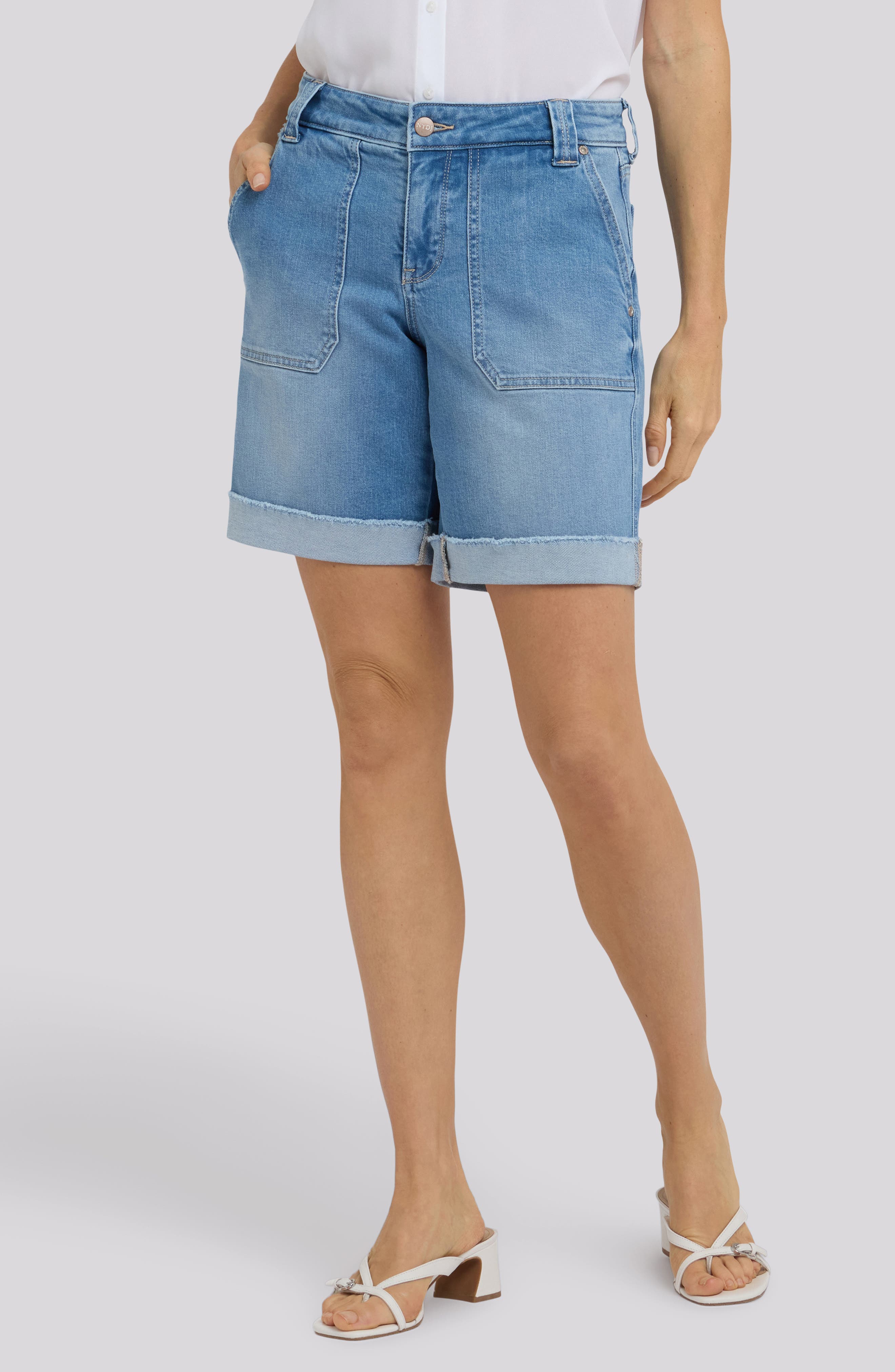Diana Relaxed Fit Cuffed Denim Shorts