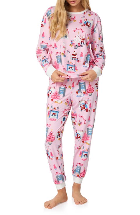 Holiday Print Stretch Organic Cotton Pajamas (Regular & Plus)