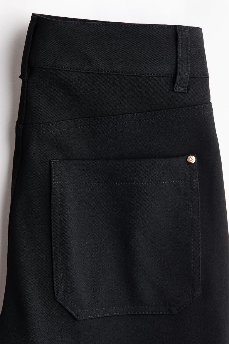 Flared Twill Trousers, Alternate, color, Black