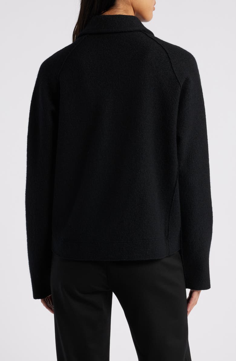 Eileen Fisher Wool Motorcycle Jacket, Alternate, color, Black