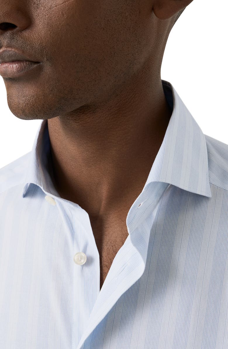 Eton Contemporray Fit Multi Stripe Poplin Dress Dress, Alternate, color, Medium Blue