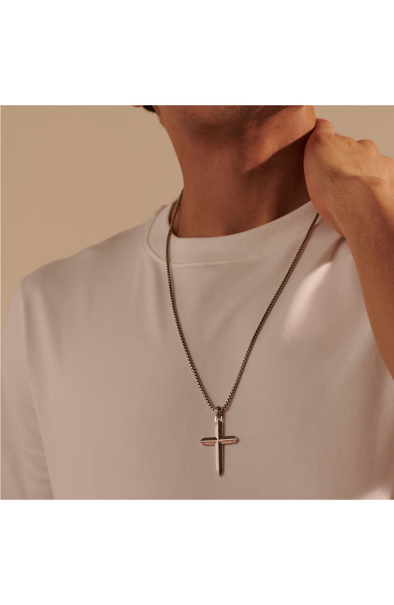 John Hardy Men's Classic Chain Cross Pendant Necklace, Alternate, color, Silver