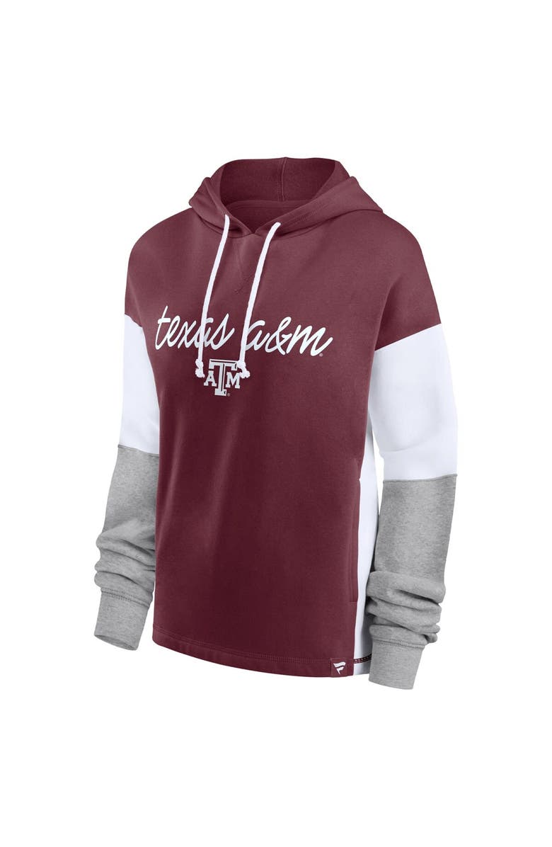 FANATICS Women's Fanatics Branded Maroon Texas A&M Aggies Play It Safe Colorblock Pullover Hoodie, Alternate, color,