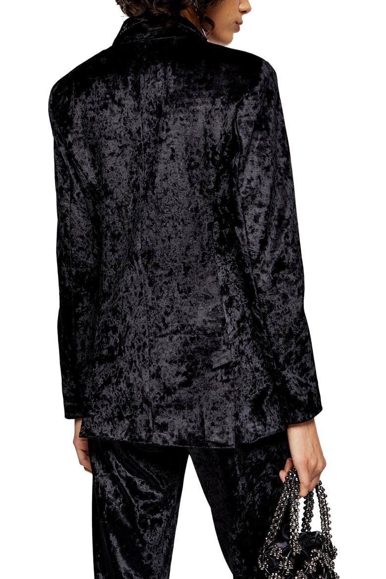 Bonded Velvet Jacket, Alternate, color, BLACK