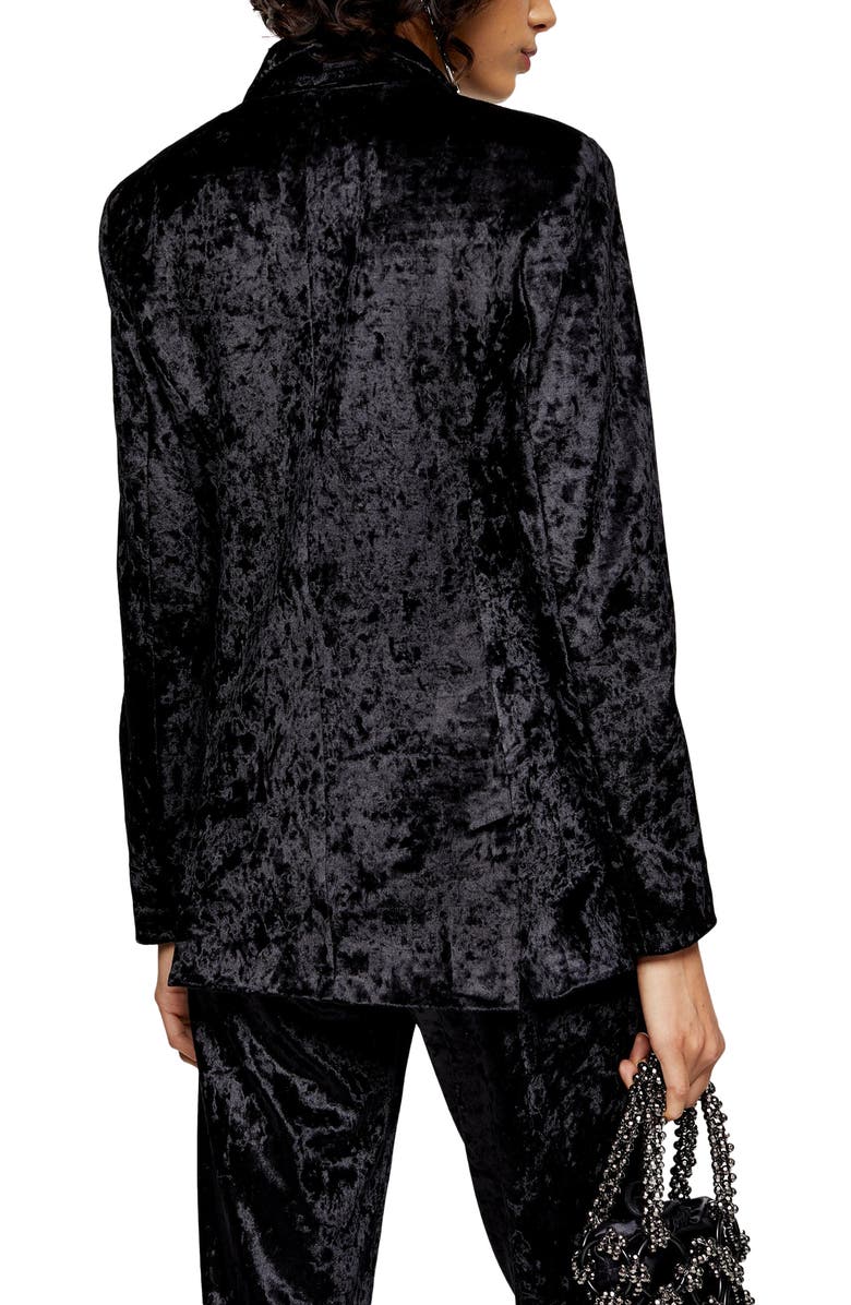 Topshop Bonded Velvet Jacket, Alternate, color,