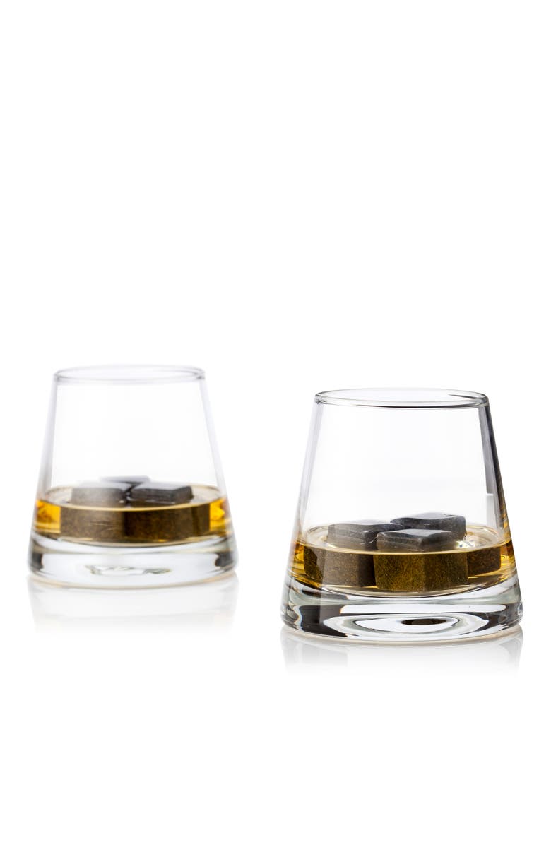 Viski Glacier Rocks 8-Piece Soapstone Cube and Tumbler Set, Alternate, color, Clear