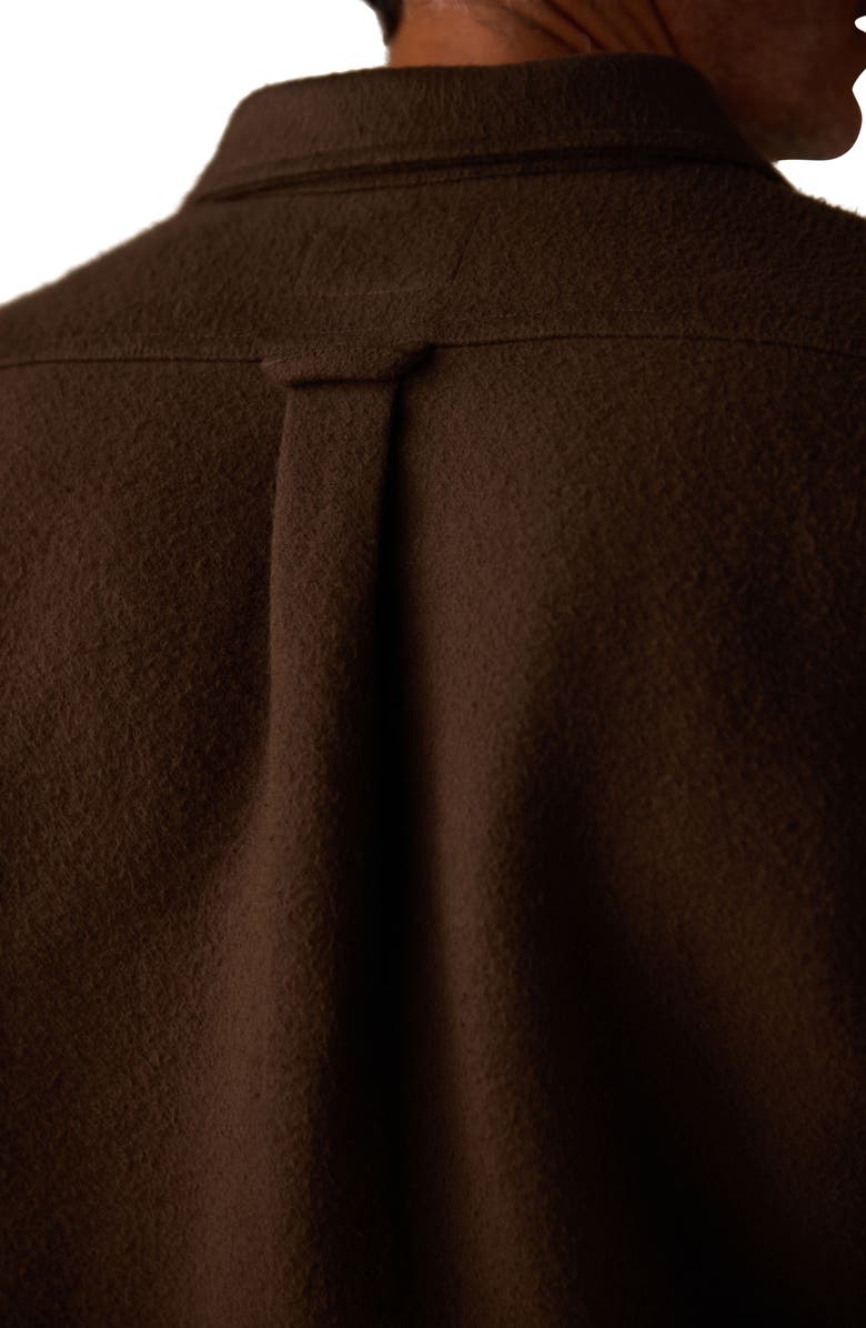 The Normal Brand Heavyweight Cotton Flannel Button-Up Overshirt, Alternate, color, Dark Brown