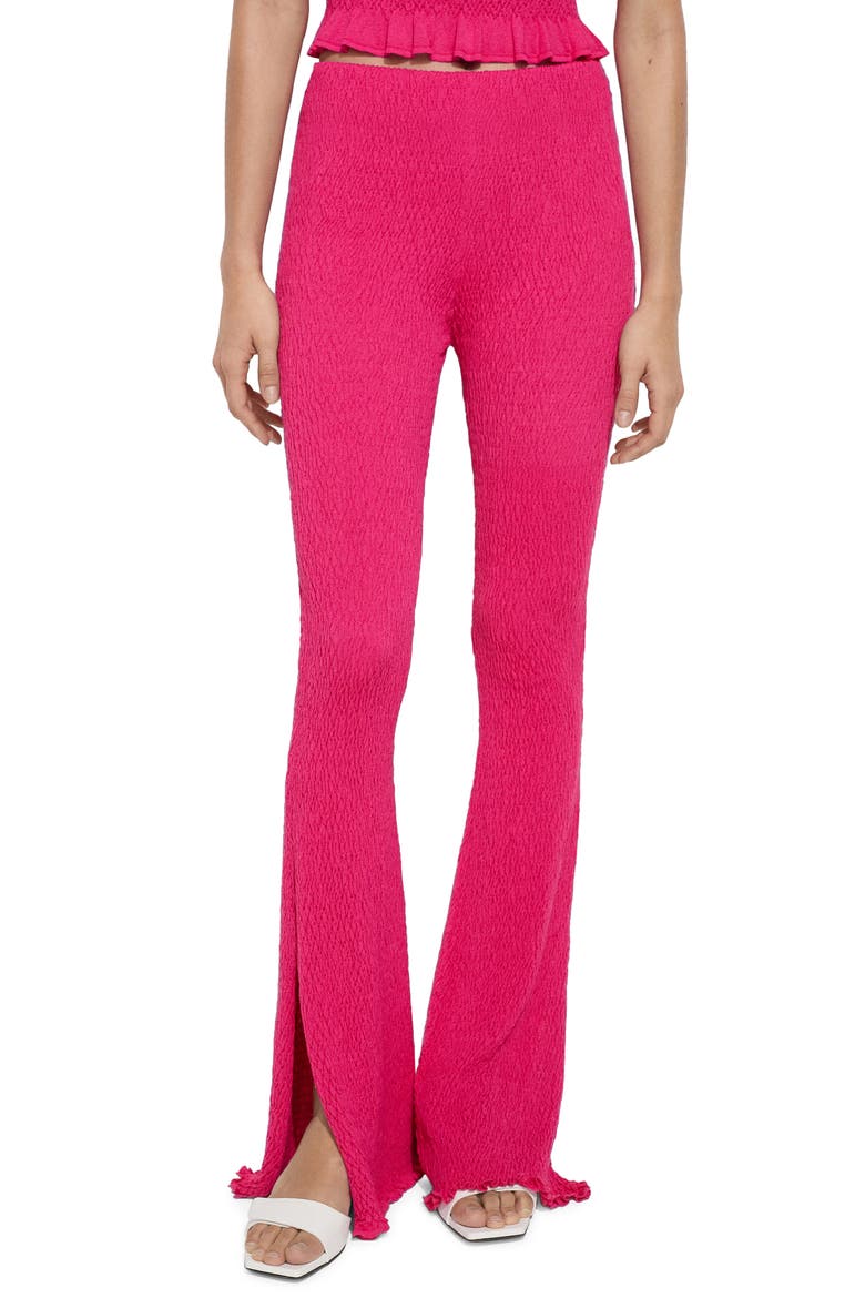 Braided Knit Flare Pants, Main, color, FUCHSIA