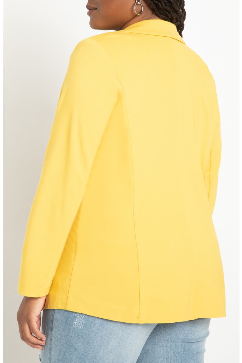 Ponte Knit Longline Blazer, Alternate, color, SPICY MUSTARD