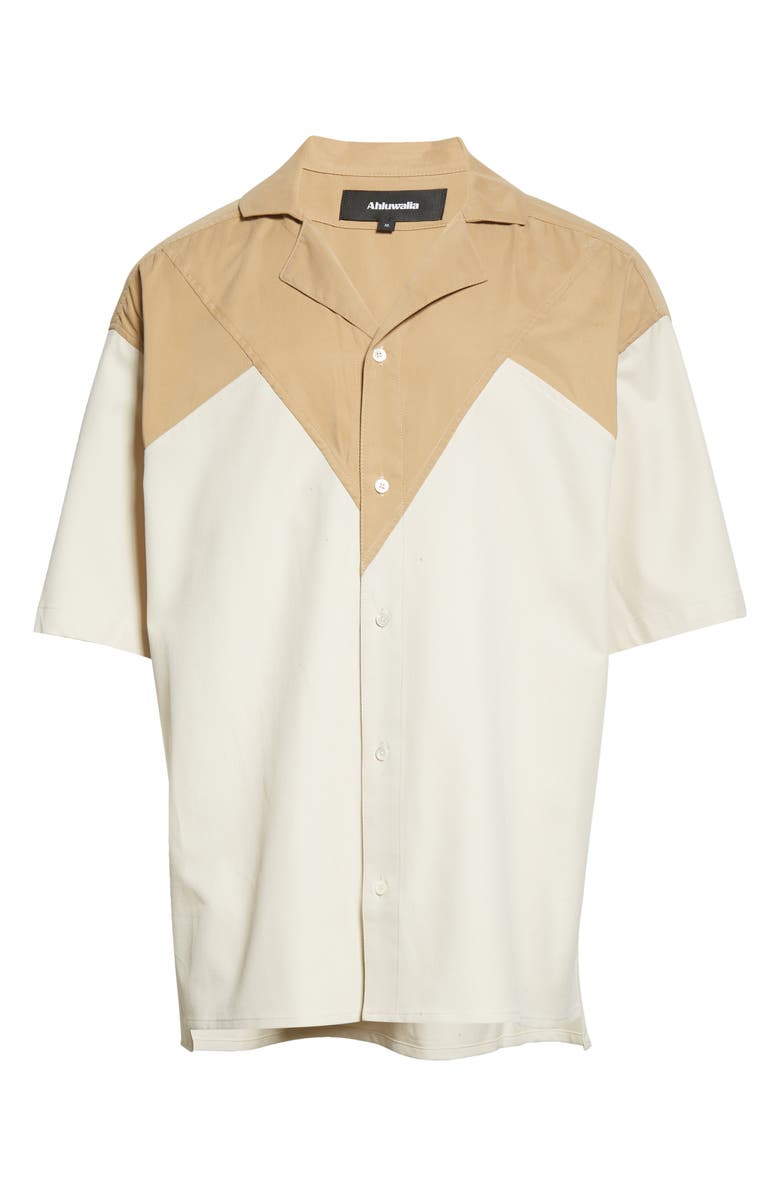 Ahluwalia Robyn Colorblock Short Sleeve Button-Up Shirt, Alternate, color,