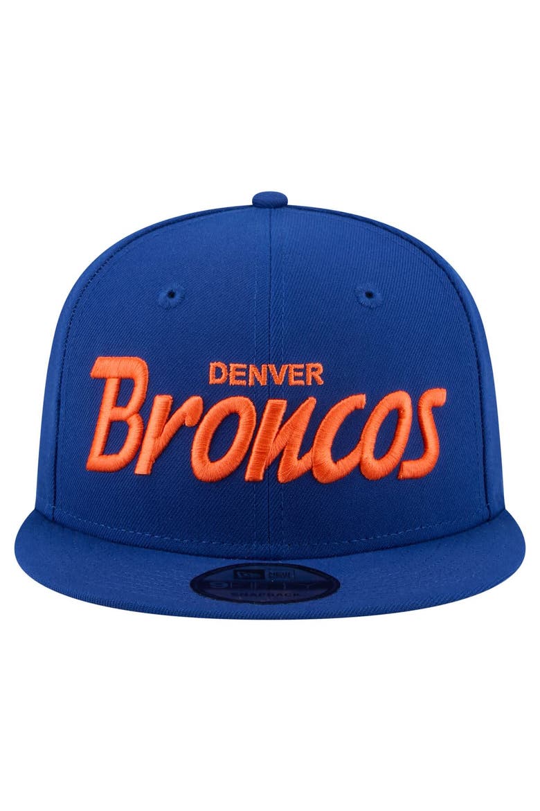 Men's New Era  Royal Denver Broncos Core Team Script 9FIFTY Snapback Hat, Alternate, color, Royal