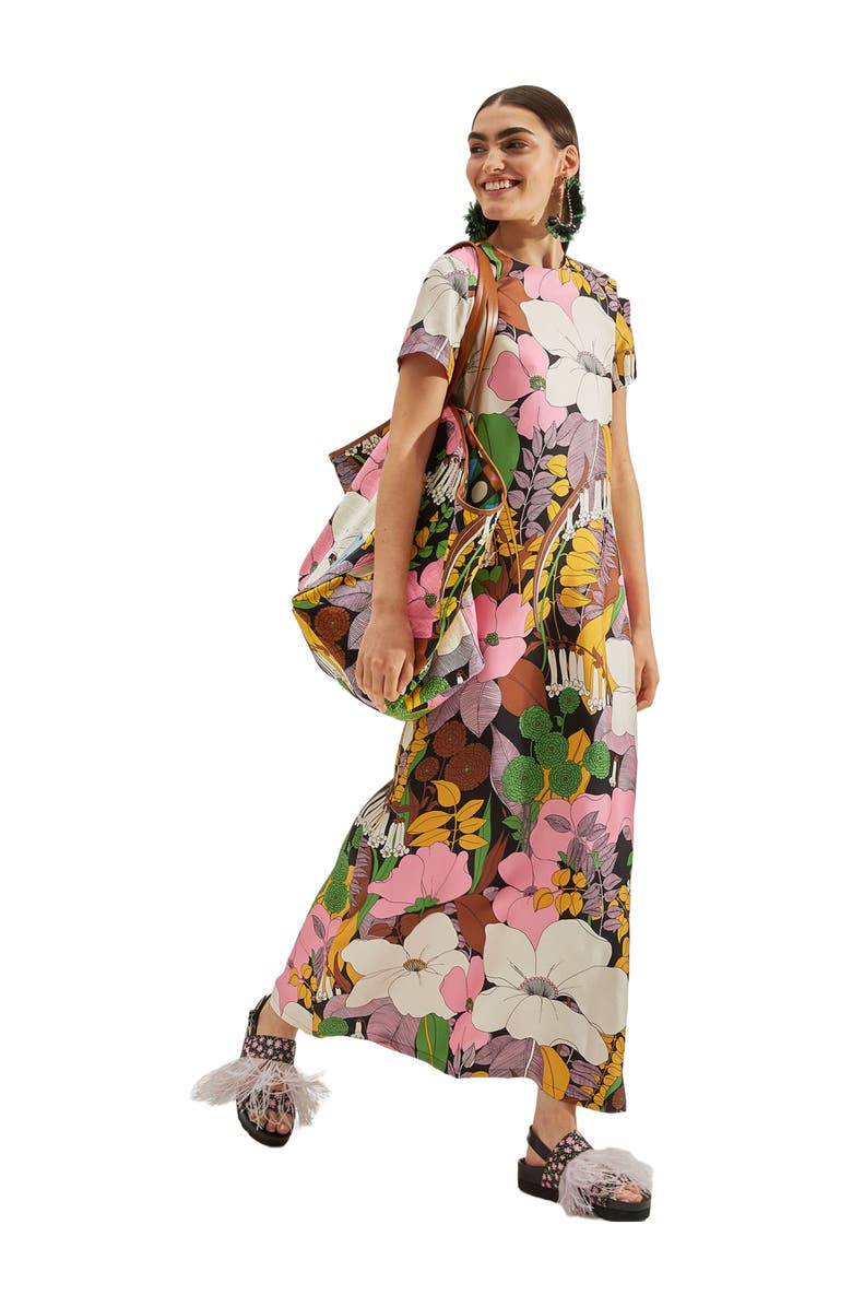 La DoubleJ Swing Dress Big Flower Multicolor, Main, color, 