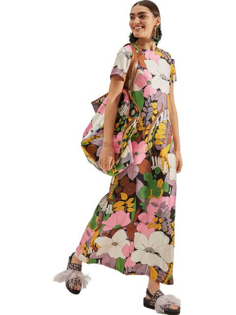 Swing Dress Big Flower Multicolor