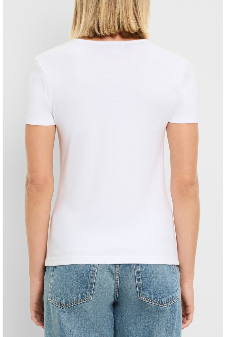 Haley Fine Binded Cotton T-Shirt, Alternate, color, WHITE