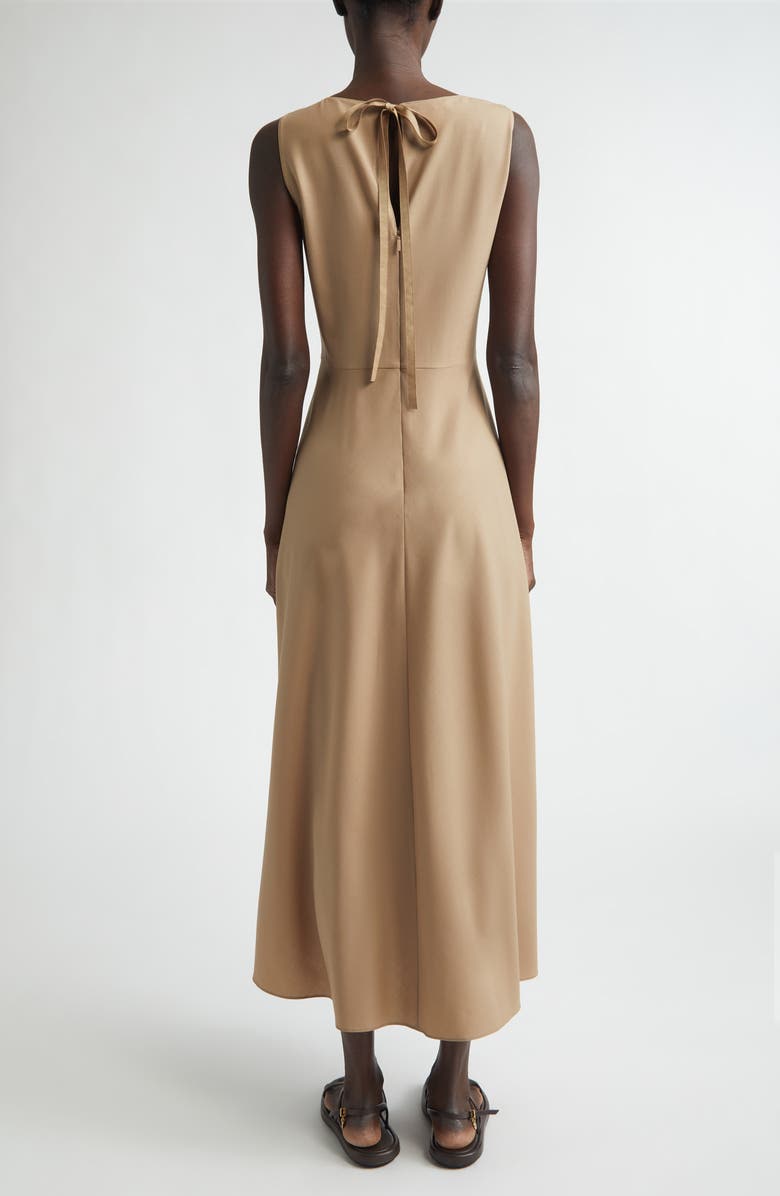 Lafayette 148 New York Sleeveless Tropical Wool Blend Midi Dress, Alternate, color, Brownstone