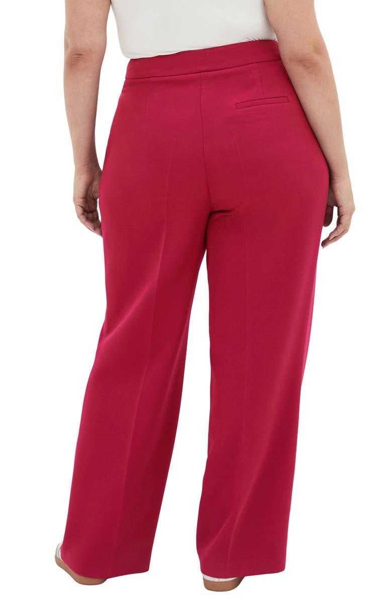 City Chic Alexis High Waist Wide Leg Pants, Alternate, color, Deep Rose