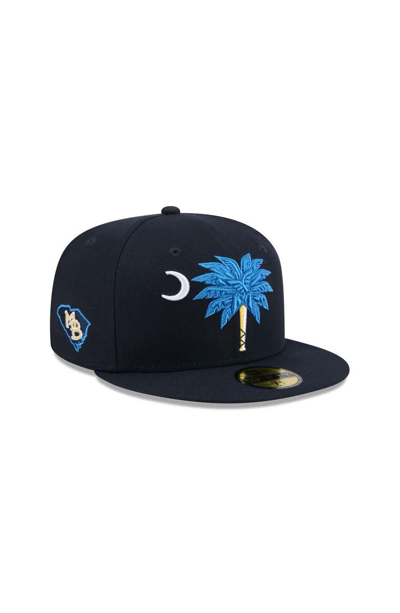 New Era Men's New Era  Navy Myrtle Beach Pelicans Theme Nights 59FIFTY Fitted Hat, Alternate, color, 