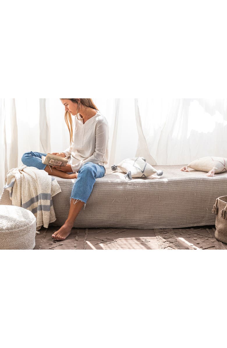 Lorena Canals Oasis Tassel Knit Accent Pillow, Alternate, color, Grey