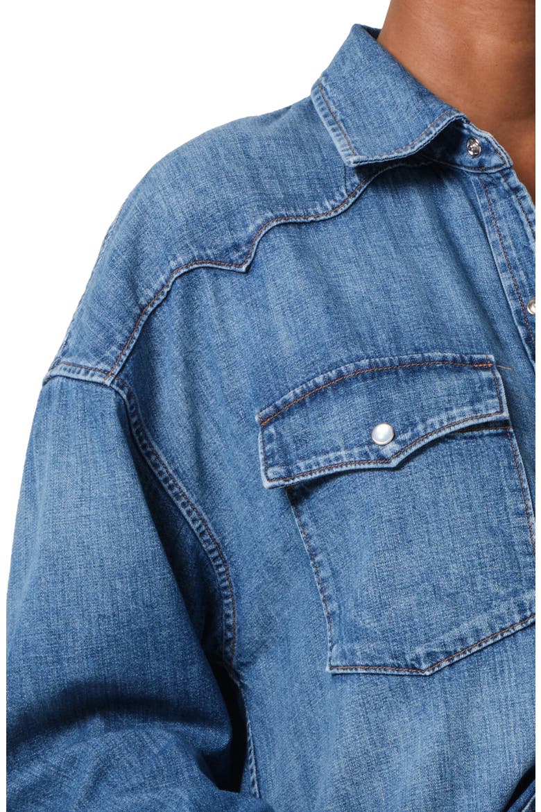 Kayla Western Denim Snap-Up Shirt, Alternate, color, DOURO