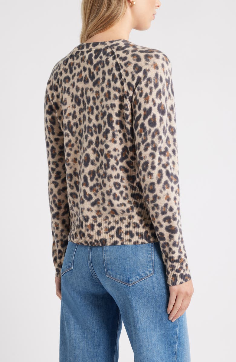 Caslon<sup>®</sup> Raglan Sleeve Wool & Cashmere Sweater, Alternate, color, Tan- Black Bea Leopard