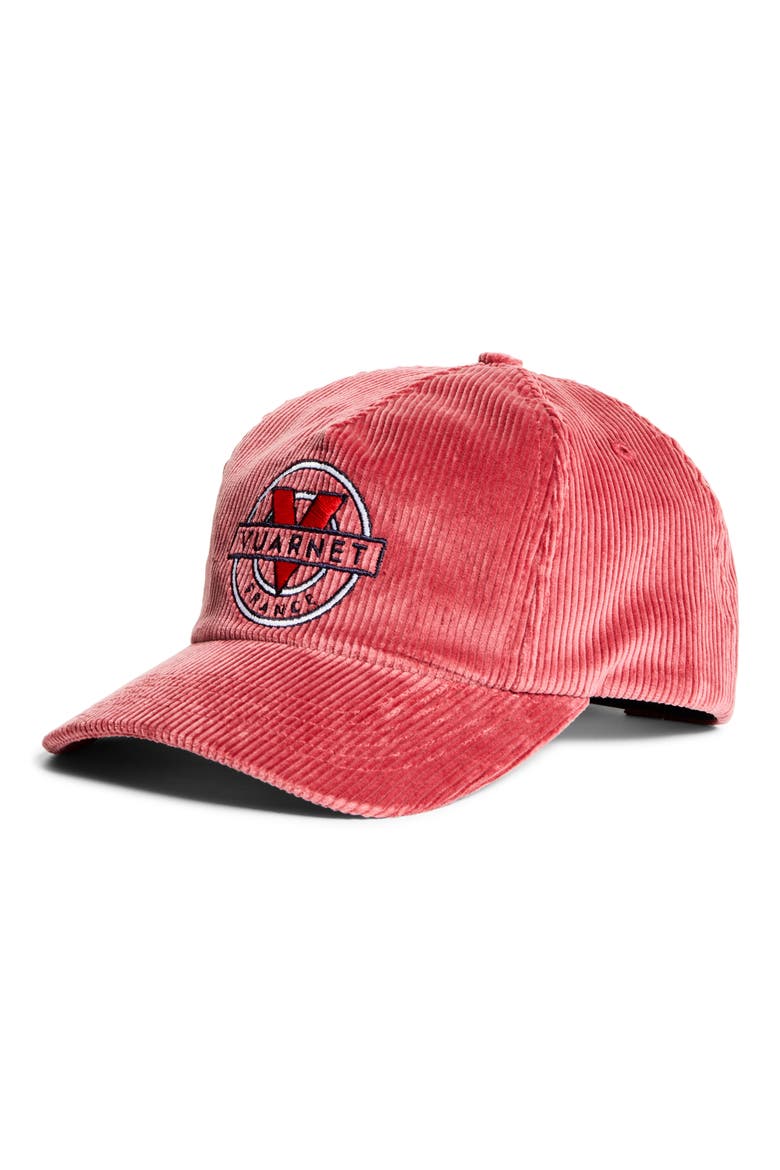 x Vuarnet Logo Corduroy Baseball Cap (Nordstrom Exclusive), Main, color, SOFT RED